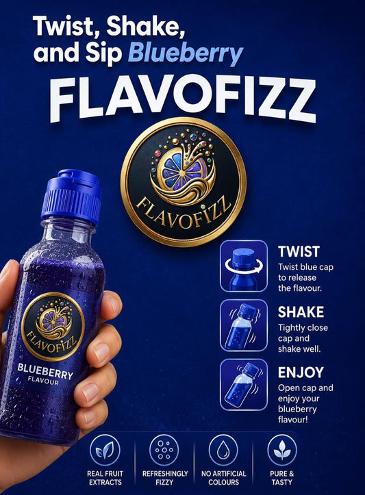 FLAVOFIZZ Blueberry Bliss – Pack of 4,8,12,16 Refreshing Blueberry Water Flavour Caps