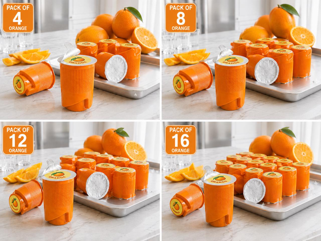 FLAVOFIZZ orange Burst – Pack of 4,8,12,16 [Refreshing Orange Water Flavour Caps]